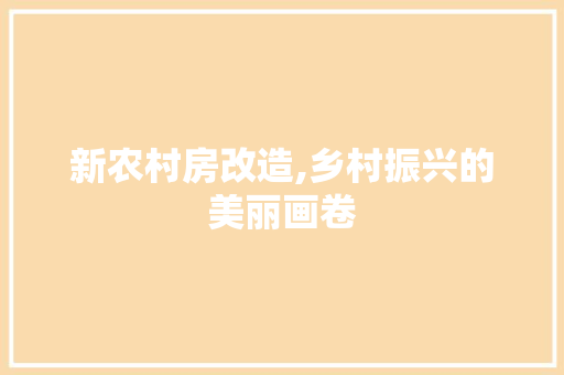 新农村房改造,乡村振兴的美丽画卷