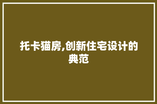 托卡猫房,创新住宅设计的典范
