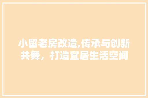 小留老房改造,传承与创新共舞，打造宜居生活空间