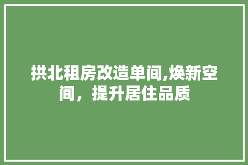 拱北租房改造单间,焕新空间，提升居住品质