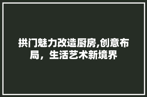 拱门魅力改造厨房,创意布局，生活艺术新境界