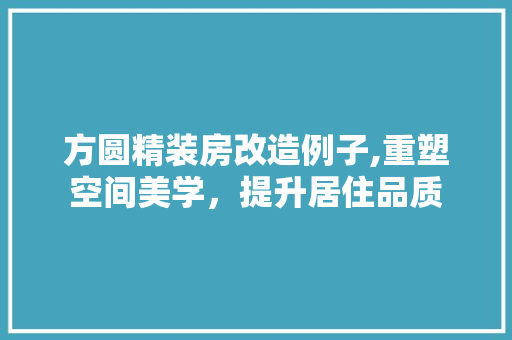 方圆精装房改造例子,重塑空间美学，提升居住品质