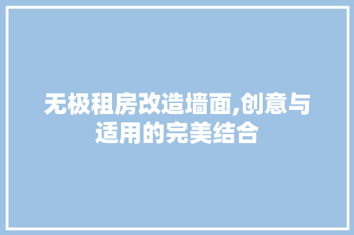 无极租房改造墙面,创意与适用的完美结合
