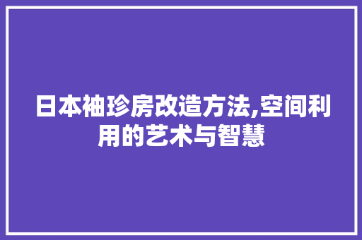 日本袖珍房改造方法,空间利用的艺术与智慧