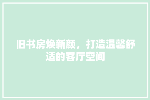 旧书房焕新颜，打造温馨舒适的客厅空间