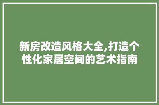 新房改造风格大全,打造个性化家居空间的艺术指南