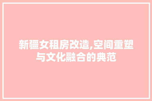 新疆女租房改造,空间重塑与文化融合的典范