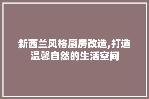 新西兰风格厨房改造,打造温馨自然的生活空间