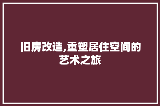 旧房改造,重塑居住空间的艺术之旅