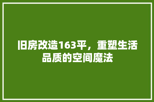 旧房改造163平，重塑生活品质的空间魔法