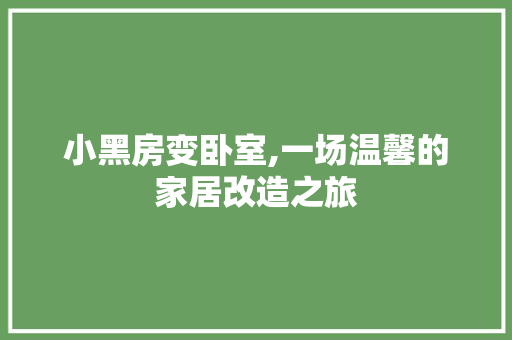 小黑房变卧室,一场温馨的家居改造之旅