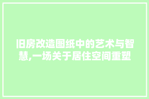 旧房改造图纸中的艺术与智慧,一场关于居住空间重塑的探索
