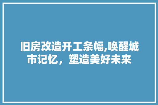 旧房改造开工条幅,唤醒城市记忆，塑造美好未来
