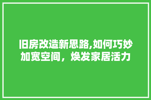 旧房改造新思路,如何巧妙加宽空间，焕发家居活力