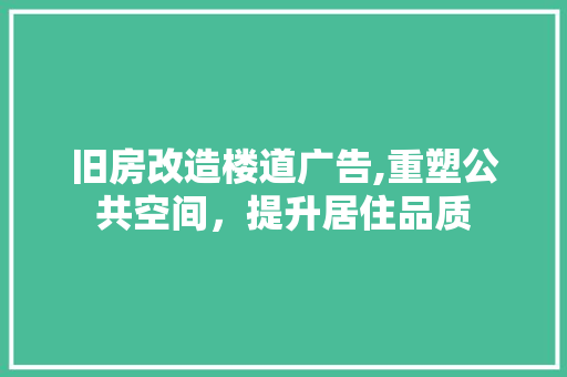 旧房改造楼道广告,重塑公共空间，提升居住品质