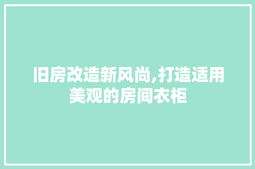 旧房改造新风尚,打造适用美观的房间衣柜