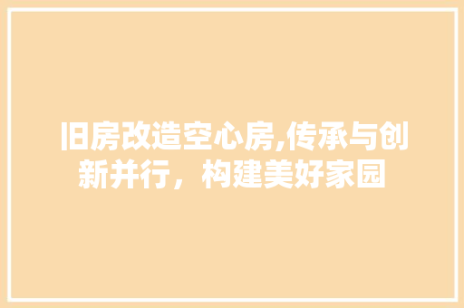 旧房改造空心房,传承与创新并行，构建美好家园