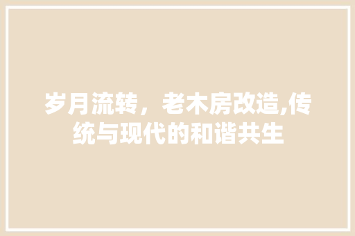 岁月流转，老木房改造,传统与现代的和谐共生