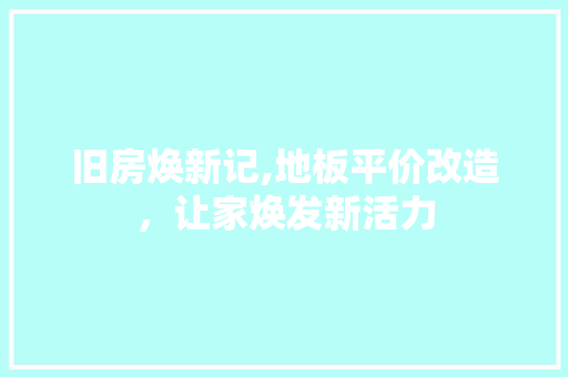 旧房焕新记,地板平价改造，让家焕发新活力