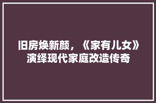 旧房焕新颜，《家有儿女》演绎现代家庭改造传奇