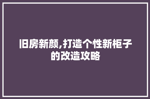 旧房新颜,打造个性新柜子的改造攻略