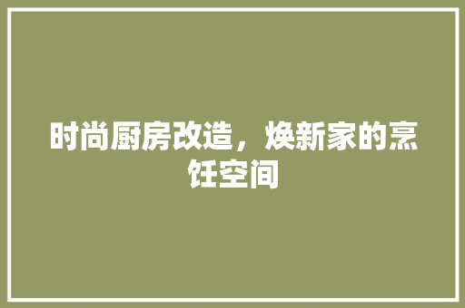 时尚厨房改造，焕新家的烹饪空间