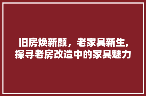 旧房焕新颜，老家具新生,探寻老房改造中的家具魅力