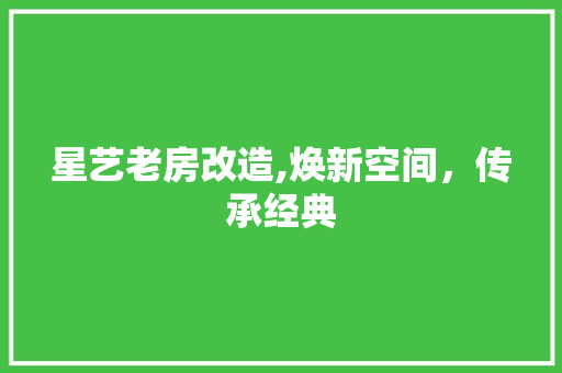 星艺老房改造,焕新空间，传承经典
