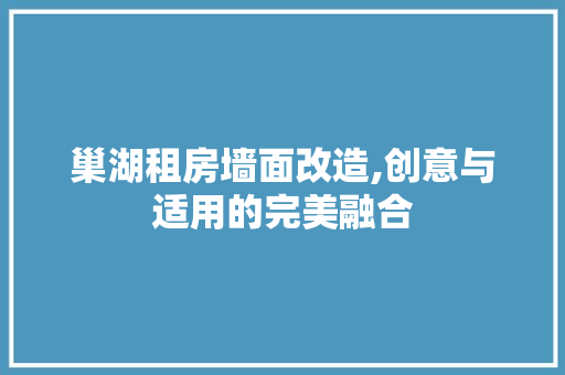 巢湖租房墙面改造,创意与适用的完美融合