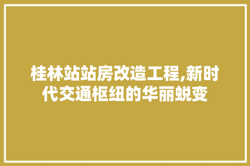桂林站站房改造工程,新时代交通枢纽的华丽蜕变
