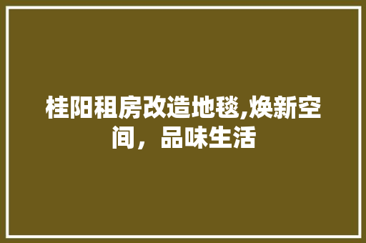 桂阳租房改造地毯,焕新空间，品味生活