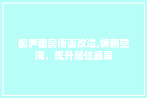 桐庐租房墙面改造,焕新空间，提升居住品质