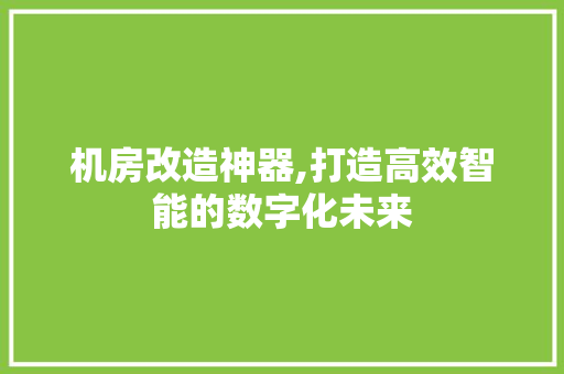 机房改造神器,打造高效智能的数字化未来
