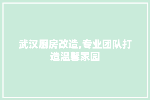 武汉厨房改造,专业团队打造温馨家园