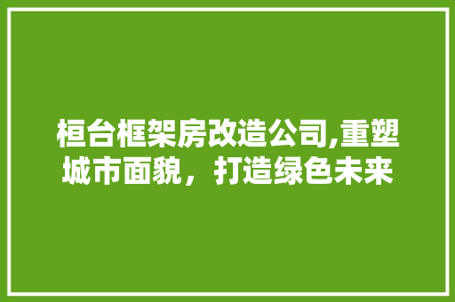 桓台框架房改造公司,重塑城市面貌，打造绿色未来