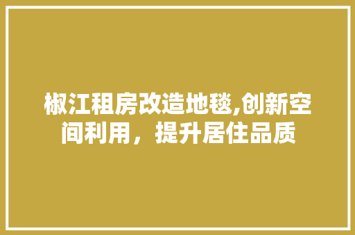椒江租房改造地毯,创新空间利用，提升居住品质