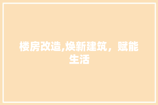 楼房改造,焕新建筑，赋能生活