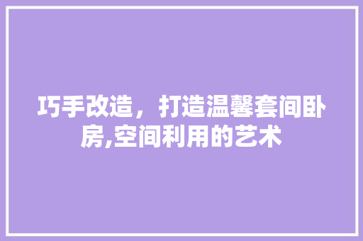 巧手改造，打造温馨套间卧房,空间利用的艺术