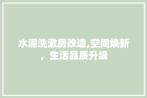 水泥洗漱房改造,空间焕新，生活品质升级