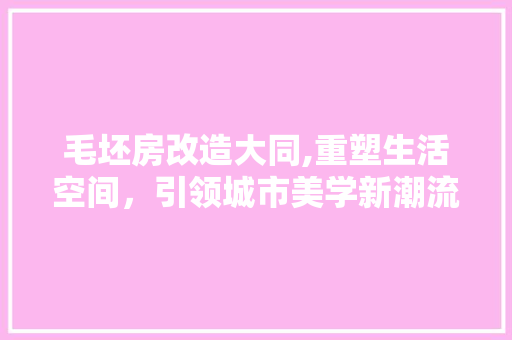 毛坯房改造大同,重塑生活空间，引领城市美学新潮流
