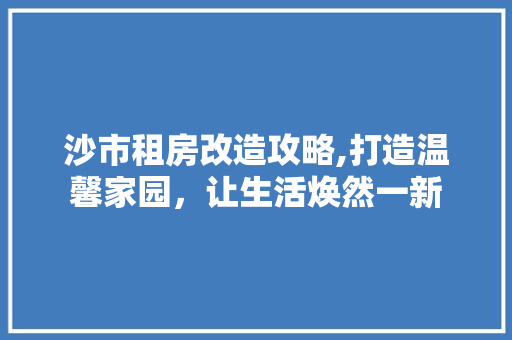 沙市租房改造攻略,打造温馨家园，让生活焕然一新