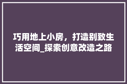 巧用地上小房，打造别致生活空间_探索创意改造之路