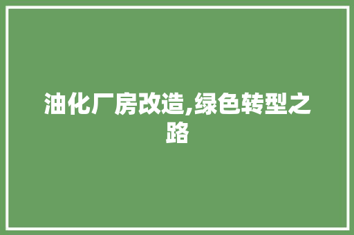 油化厂房改造,绿色转型之路