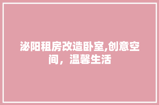 泌阳租房改造卧室,创意空间，温馨生活