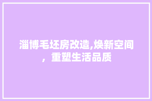 淄博毛坯房改造,焕新空间，重塑生活品质