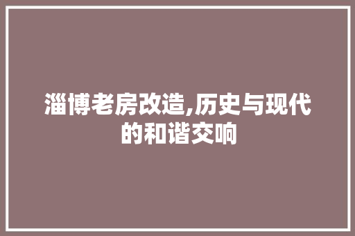 淄博老房改造,历史与现代的和谐交响