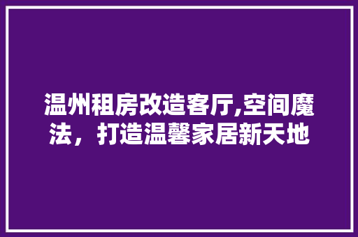 温州租房改造客厅,空间魔法，打造温馨家居新天地
