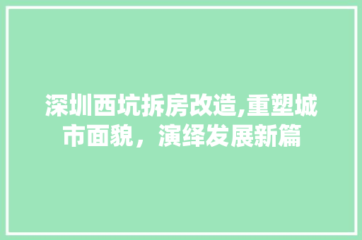 深圳西坑拆房改造,重塑城市面貌，演绎发展新篇