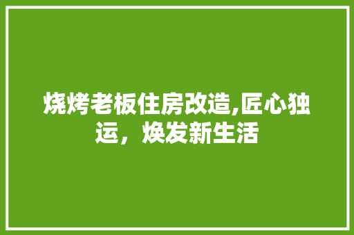 烧烤老板住房改造,匠心独运，焕发新生活