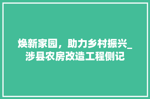 焕新家园，助力乡村振兴_涉县农房改造工程侧记